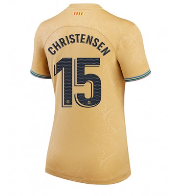 Barcelona Andreas Christensen #15 Bortedrakt Kvinner 2022-23 Kortermet